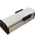 Fully Enclosed 70mm Wide Sliding Table With Ball Screw Linear Guide And Protective Dust Cover Actuator, side view showing sleek aluminum housing.