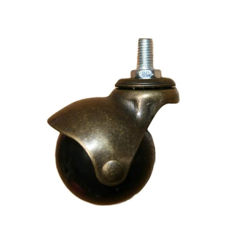 Premium Bronze Ball Caster Wheels 2 Inch Antique Gold Furniture Casters with M10 threading for smooth glide on furniture.