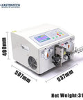 Heavy Duty Automatic Wire Stripping And Cutting Machine For 0.1 To 8Mm2 Cable Awg 8 To 32 showing control panel and measurement.