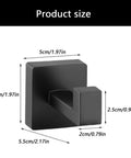 Solid Double Hook Wall Mount For Small Bathrooms Sleek Silver Finish Space Saving Towel Rack With Heavy Duty Grip Easy Wipe Design That Totally Flips Your Messy Vibe Today product size dimensions.