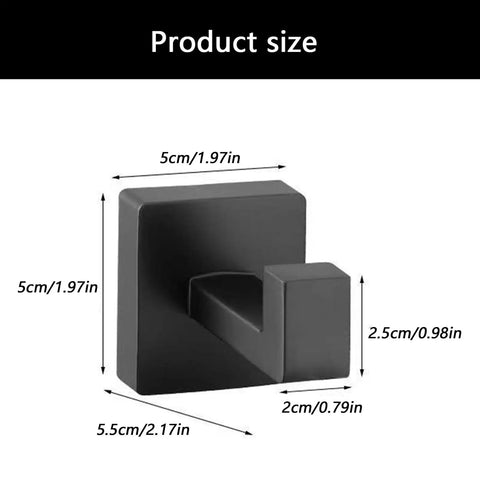 Solid Double Hook Wall Mount For Small Bathrooms Sleek Silver Finish Space Saving Towel Rack With Heavy Duty Grip Easy Wipe Design That Totally Flips Your Messy Vibe Today product size dimensions.