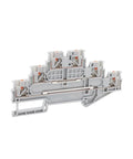 Three Level Push In Wire Terminals For Electrical Din Rail Setup No Sweat Snap Together Connectors For One Point Five Cables Built Like A Tank Pro Workspace Essentials, white terminal block with connections