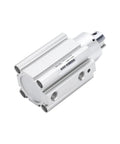 Tough As Nails Compact Fixed Mount Pneumatic Air Cylinder With Durable Aluminum Body for automated assembly, side view.