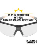 Top Tier Semi Frame Safety Glasses With Clear Lens Pack Serious Eye Protection And Scratch Resistant Coating, showing anti-fog feature.