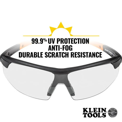 Top Tier Semi Frame Safety Glasses With Clear Lens Pack Serious Eye Protection And Scratch Resistant Coating, showing anti-fog feature.