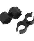 12 Pack Rock Solid Plastic Pipe Clamps H Type Tubing Connectors Quick Grab Snap Locks For Shop Racks Diy Pipe Linking Hardware Indoor Outdoor 25 Millimeter Black showing black plastic clamps for pipe linking.