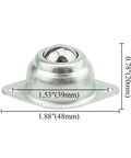 Heavy Duty Rock Solid 4 Pack 5 8 Inch Alloy Steel Ball Bearings Flange Mounted Transfer Roller dimensions and design details