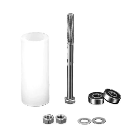 Top Shelf Nylon Guide Roller Slick Bearing Pulley Wheel For Sliding Door Track And Linear Motion Applications featuring a threaded stem, nuts, and bearings.