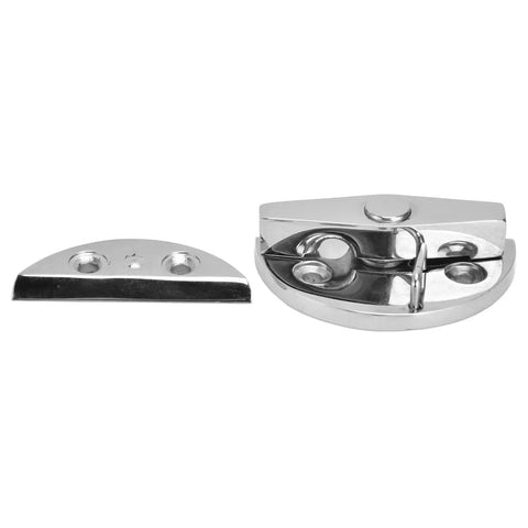 316 Stainless Steel Round Turn Button Latch Heavy Duty Marine Boat Hatch Corrosion Resistant For Access Doors And Fishing Tackle Units Stays Tight Like A Drum On Your Rig - close up view of latch components.