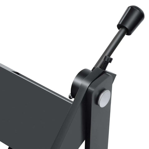 Close-up of the handle on a 24 Inch Box And Pan Metal Brake With Eight Removable Fingers In 2 3 4 Inch Widths, 0 To 135 Degree Adjustable Hand Operated
