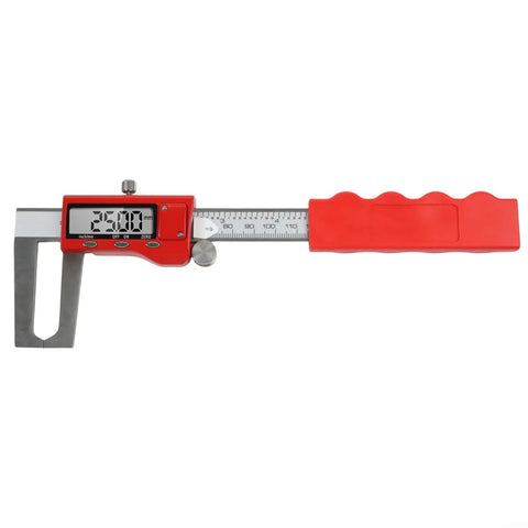 Digital Brake Disc Caliper 0-150mm Stainless Steel LCD Electronic Vernier with red handle for precise brake measurement.
