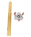 Heavy Duty Ceiling Detector Removal Tool With Badass Rubberized Claw And Extendable Aluminum Shaft, yellow aluminum pole and metal head.