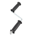 Heavy Duty 16 MM Drain Auger Cable For Drill Powered Plumbing Snake handle showing rubber grips and metal frame for easy use.