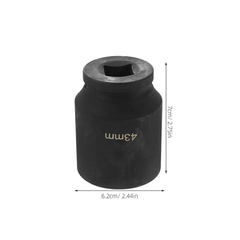 Heavy Duty Impact Socket Set With Universal Joint Adapter And Swivel Sock 3 4 Drive Metric Deep Well Ratchet Kit, 43mm socket