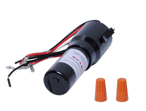 Dead Simple 3 In 1 Hard Start Kit For Refrigerators And Freezers With Heavy Duty Relay Overload Protector And Capacitor in black with wires and connectors.