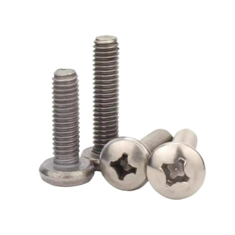 Prime Grade Pure Titanium Phillips Cross Screws M6 M8 Pan Fasteners with corrosion-resistant shiny finish