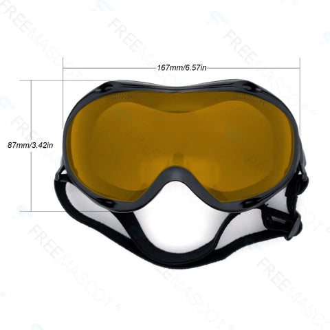 Next Level Od Six Plus Laser Safety Glasses Built Tough With Black Frames For Violet And Blue Lasers Covering 190Nm To 490Nm, front view.