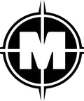 Compass design with bold 'M' in center, symbol associated with Straight Line Muzzleloader Capper For 11 Caps With Solid Brass Construction.