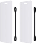 Two Pack Appliance Sliders for Refrigerators With Pull Straps Plastic Glide Furniture Moving Slides for Tile and Hardwood Floors Protect Floors While You Move Heavy Appliances, shown with black pull straps and white sliders.