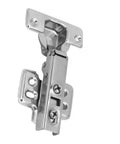Rock Solid Steel Hydraulic Hinge with Soft Close Damper for Cabinet and Cupboard Doors in polished steel finish.
