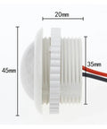 Side view of Easy 220V PIR Motion Sensor Switch Auto On Off Infrared Body Detection Light Control Detector Module with dimensions