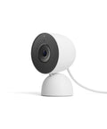 Nest Cam Indoor Wired 3rd Gen Security Camera With Crisp 2K HDR Video And Gemini AI, side view, Snow finish