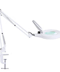 10X Magnifying Lamp With Clamp, 2200 Lumen Super Bright Light, Real Glass Lens on adjustable arm, side view