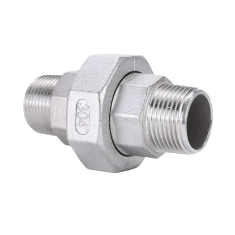 304 Stainless Steel Union Pipe Fitting Connector Adapter For Garden Hose, Easy Tool-Free Quick Twist Connection, Corrosion-Resistant Durable Hose Fitting For DN8 To DN65, 2.5 Inch Compatible, Home DIY Water Plumbing, threaded ends