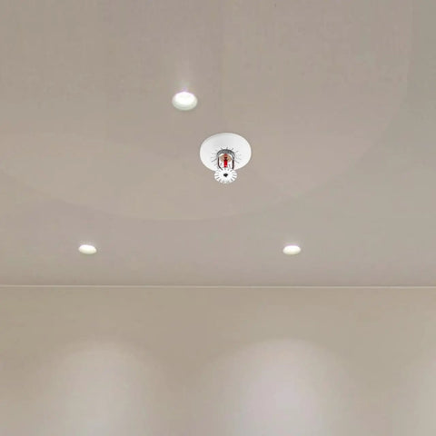 Hella Durable 20 Pack Fire Sprinkler Cover Plates Fits 15 Mm And 20 Mm Universal Disc Heads Smooth Wall Mount installation view