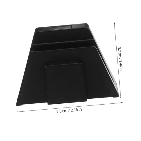 Side view of a Modular Wrench Organizer Rack 12-Piece Plastic Tool Storage Tray, space saving, wall mount bracket dimensions shown.