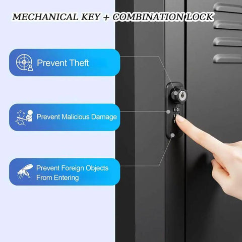 Tough As Nails EV Charger Lock Box With Key, showing mechanical key and combination lock for secure access.