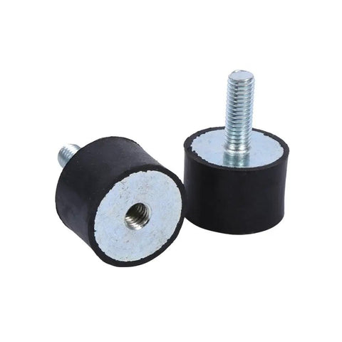 Heavy Duty M8 Rubber Mounts And Shock Absorbers For Engines, two durable rubber mounts with metal screws, ideal for vibration damping.