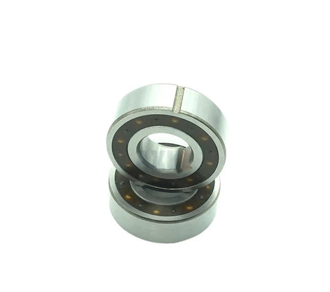 Two Pack Csk25 One Way Sprag Clutch 25x52x15mm bearing supported freewheel clutches stacked for DIY projects.