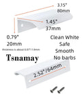 Six Pack White Arc Surface Drawer Pulls For Furniture Cabinets Edge Mount Hidden Cabinet Handles With 64 Millimeter Hole Diameter
