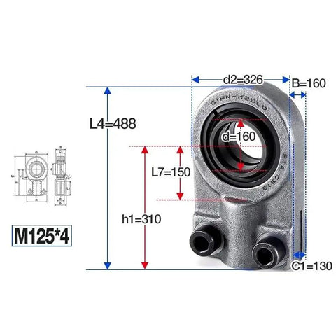 Built Tough Hydraulic Cylinder Joint Bearings Forged From Premium SUJ2 High Carbon Chromium Steel with dimensions for accurate fitting.