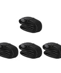 4 Pack Heavy Duty Luggage Tie Straps Featuring Swivel Hog Ring Hooks For Roof Rack Cargo And Truck Bed Hauling Secure Your Gear With Zero Sweat On Long Drives rolled up tie down straps in black with hook ends