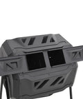 Dual Chamber Compost Bin 42.3 Gal With 360 Degree Spin, Rotating Tumbler, black outdoor bin with open dual chambers
