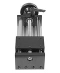 Beefy Manual Sliding Table Linear Rail Guide With Dual Optical Axis, 3.94 Inch Travel, Ball Screw Design, Manual Positioning Rail For CNC Machinery, 66 Lbs Load Capacity, Aluminum Construction For Heavy Duty Precision front view