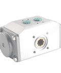 Heavy Duty Double Acting Pneumatic Actuator With 180mm Bore, silver design for industrial valve automation, side view.