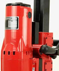Badass 12 Inch Concrete Core Drill Rig With 12 Piece Pro Series Diamond Wet Core Bit Set 1 To 12 Inches close-up of motor and controls.