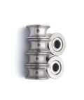 Top Tier Bearing Steel Linear Pulley With U Groove And V Groove Guides For Heavy Duty Shop Builds Featuring Smooth Riding Deep Groove Ball Bearings In Four By Thirteen Seven MM Dimensions, showing steel construction and bearings.