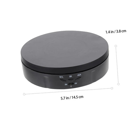 Slick Automatic Jewelry Display Stand That Goes Hard With A Smooth Rotating Motorized Turntable Platform For Watches And Accessories Heavy Duty Retail Ready Real Deal Premium Abs Finish, black turntable showing controls.