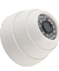 Rock Solid 1080P Hd Dome Security Camera With Hella Crisp Infrared Night Vision And 3.6Mm Lens For Outdoor Use, side view, white finish.