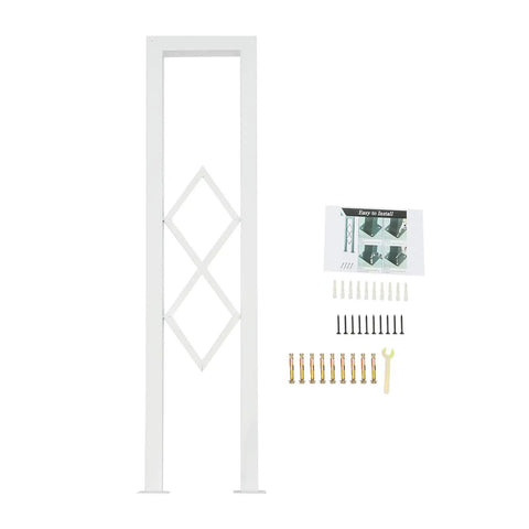 Rock Solid U Shaped Stair Handrail Featuring A Knockout Diamond Pattern Design And Smooth Baked Polish Finish built tough with installation accessories.