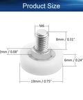 Slick Rolling Nylon Bearing Rollers With Heavy Duty Stainless Steel Threaded Rods For Silky Smooth Sliding Door Track Guides And Hassle Free Diy Hardware Fixes Pair, size measurements shown.