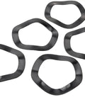 Heavy Duty Steel Wave Washers Five Piece Set For Bike Bottom Bracket Crank Stabilizer showing five rust proof spring washers.