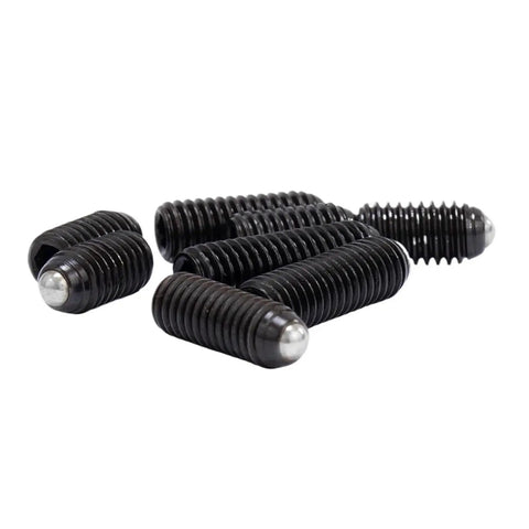 Tough As Nails Carbon Steel Spring Ball Plungers Featuring Wave Bead Cores That Push In Easy And Hold Firm For Rock Solid Positioning Accuracy Inside M10 By 16Mm Dimension Ten Piece Bundle, showing black steel plungers.