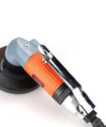 Badass 4 Inch Pneumatic Angle Grinder For Heavy Duty Polishing And Grinding Featuring Front Exhaust Cooling Adjustable Speed Switch And Rugged Metal Spark Guard Cover with bright handle