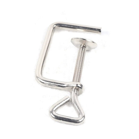 Rock solid countertop clamp for Top Shelf Mini Bench Cut Off Saw, provides stability for angled cuts on various materials.