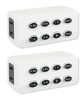 Dead Simple 2 Pack Indoor Countdown Timer With Auto Shut Off Outlet And Illuminated Buttons, white mini timers with buttons.